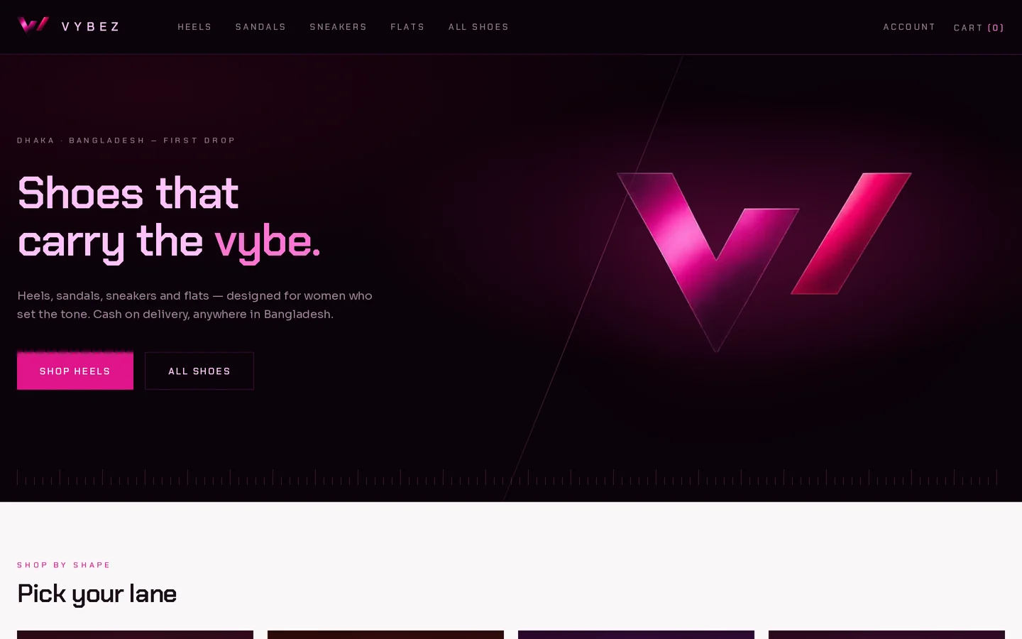VYBEZ — Storefront home — the demo build